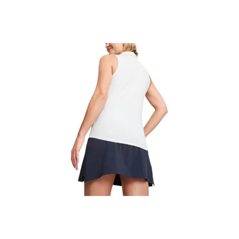 PUMA W Pure Sleeveless Golf Polo Polo Shirt Women's White-4