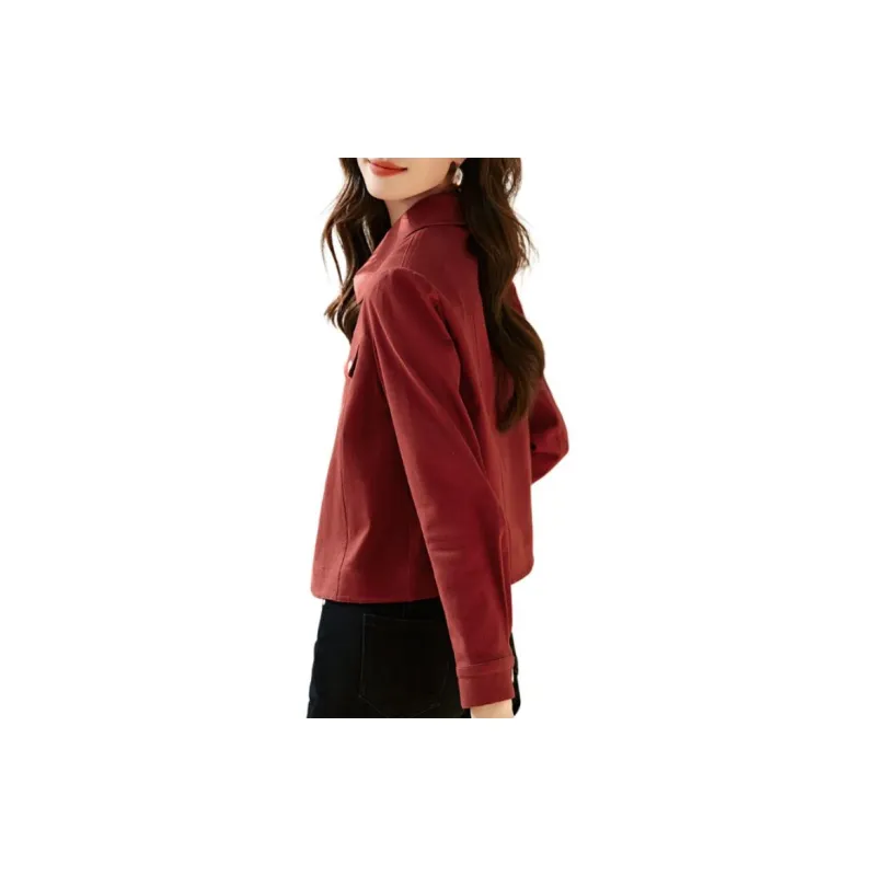 Mo Han Yi Mei Jackets & Coats Women's Red-2