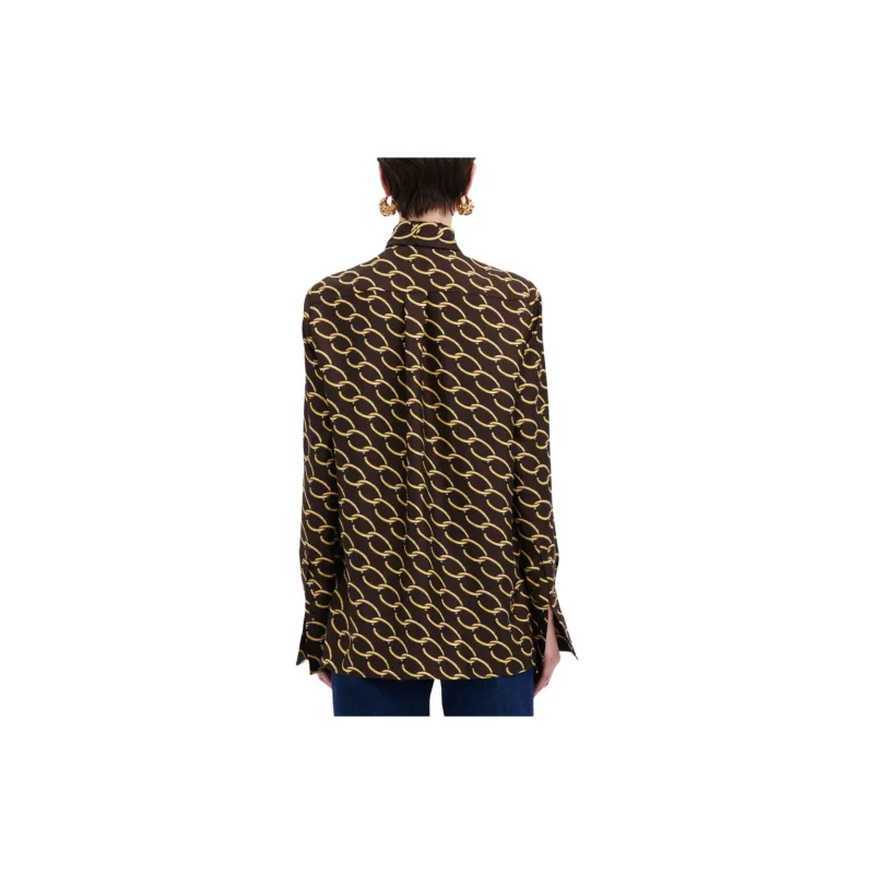 Oscar De La Renta Oscar Chain link Silk Twill Blouse-2