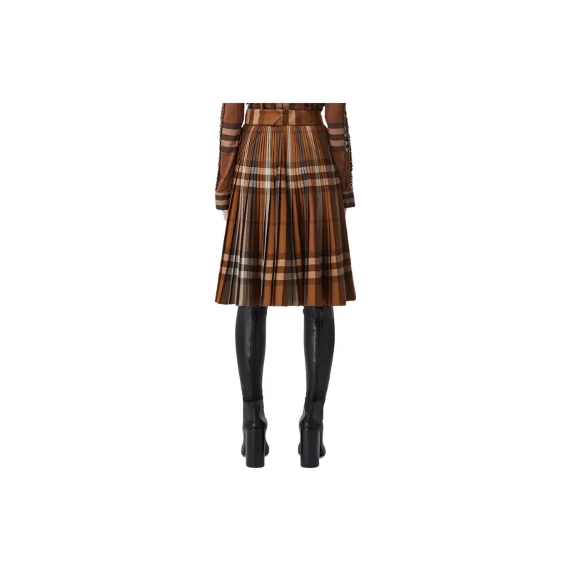 Burberry FW22 Casual Long Skirt Women's Brown-2