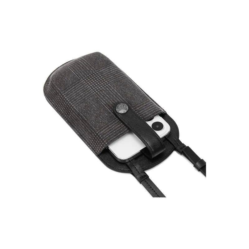 BVP Cow Leather Elegant Small Bag Genuine Leather Cell Phone Pouch Unisex Black-2