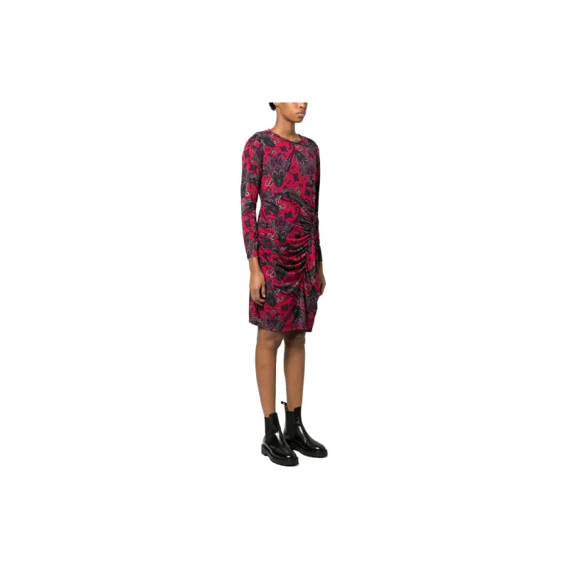Polo Ralph Lauren Long Sleeved Dress Women's Dark Red-2