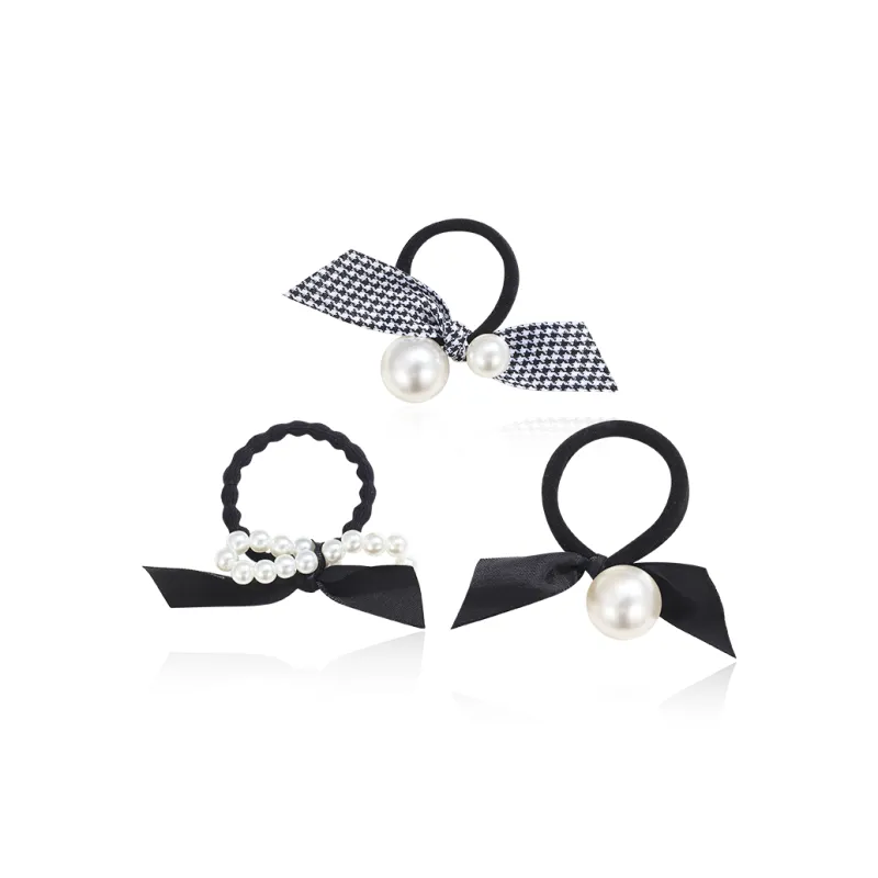 Yiru Fabric Bead Rubber Band Hair Tie Women's-0