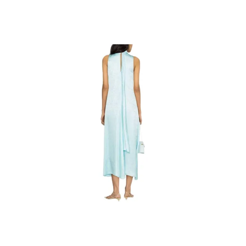 Forte Forte Check jacquard Attached scarf Midi Dress-1