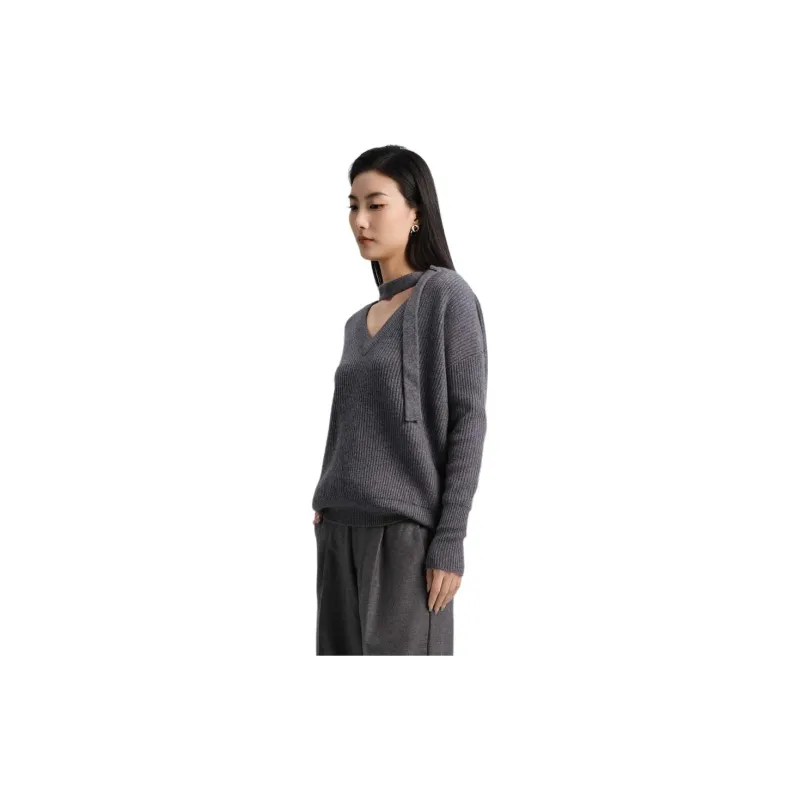 Blood Glitter Cashmere Sweater Women's Dark Gray-2