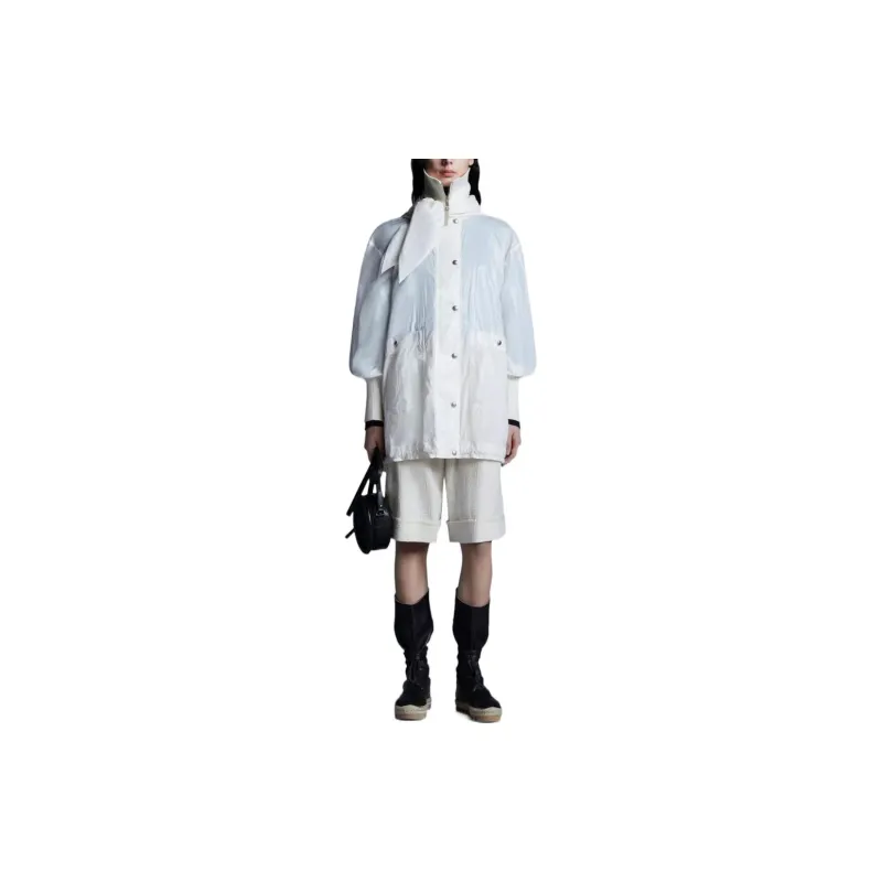 Moncler Trench Coats Women's White-2