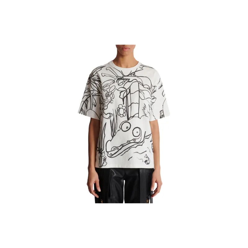 Balmain Hair X Disney Graphic Printed Crewneck T Shirt-4