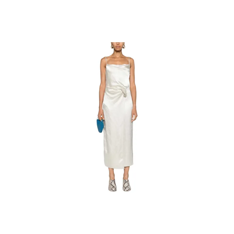 NANUSHKA Ruched detailing Satin Midi Dress-1