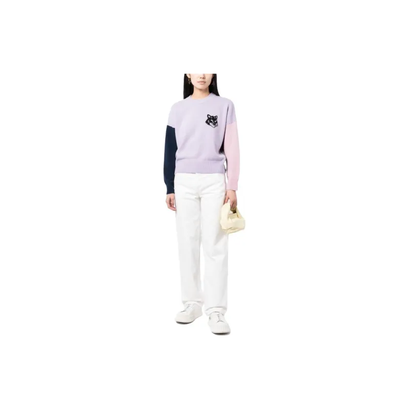 Maison Kitsune Colour-Block Knitted Jumper-1