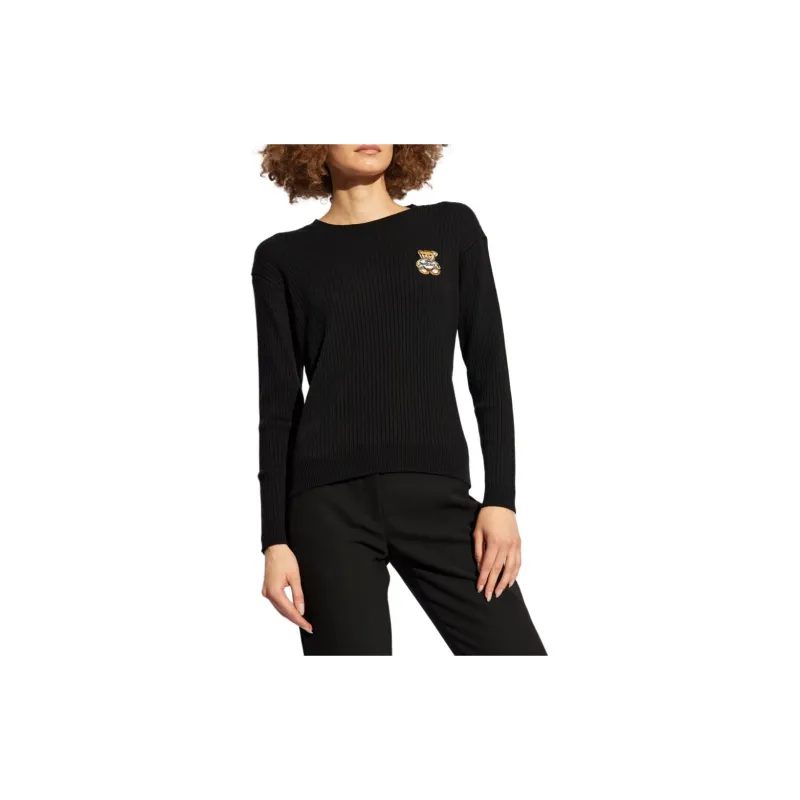 MOSCHINO Teddy Bear Patch Knit Sweater-2