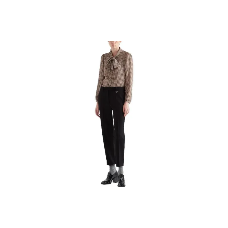 PRADA Grain de poudre Cropped Trousers-1