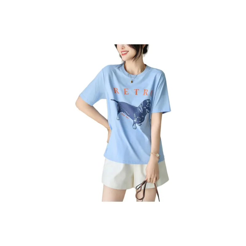 Dme T Shirts Women's Blue-4