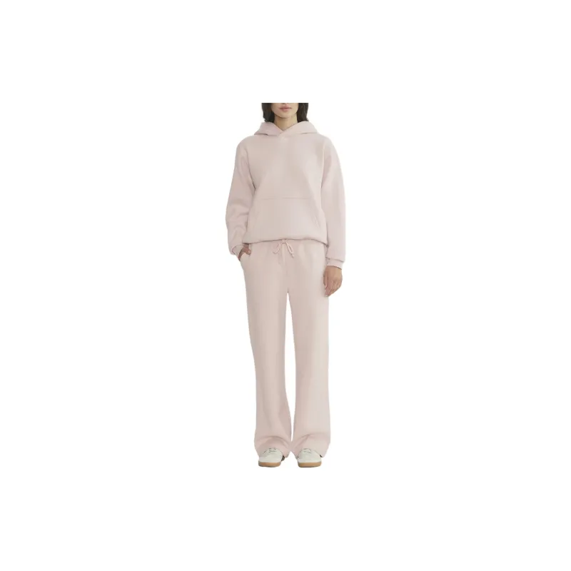 ARITZIA Sweatfleece Cozy Fleece Boyfriend Basi Wide Sweatpant Knitted Sports Pants Women's Bow Pink/Bowknot Pink-2