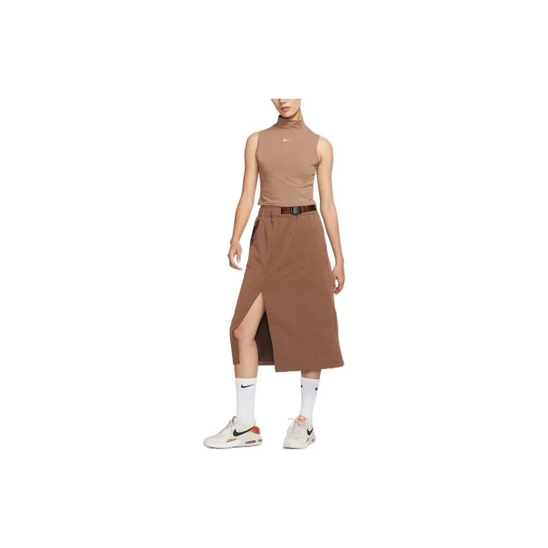 Nike Women'ss High-Waisted Skirt Brown-2