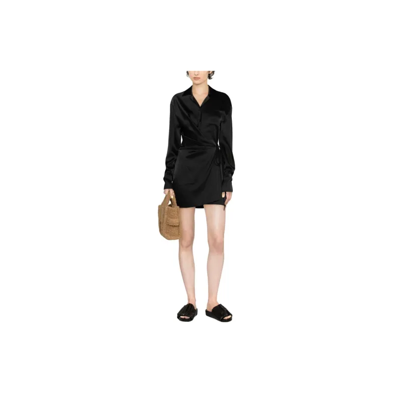 NANUSHKA Satin Wrap Shirtdress-1