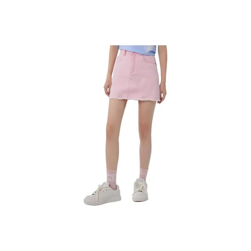 Boy London Denim Short Skirts Women's Pink-1