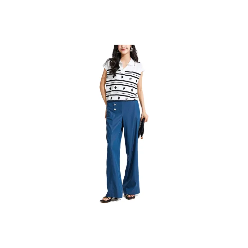VILAN Casual Pants Women's Denim Blue-2