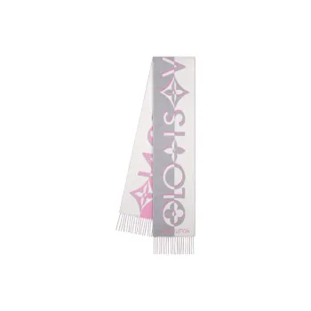 LOUIS VUITTON Knit Scarves Women's Light Gray