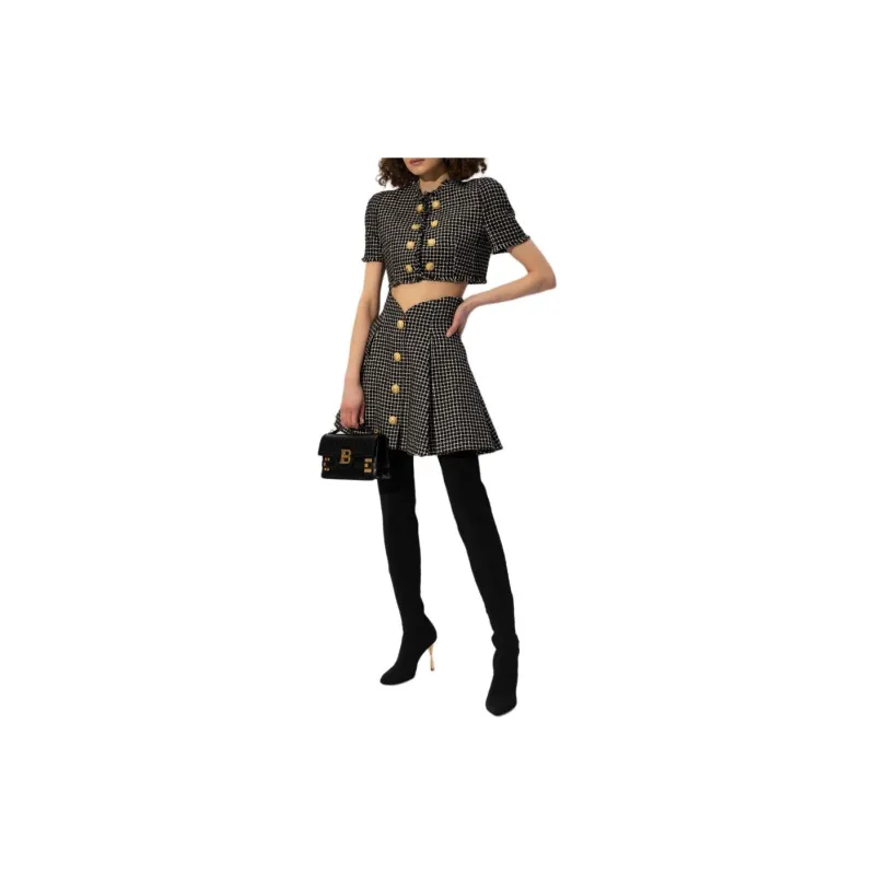 BALMAIN Tweed Cropped Jacket-1