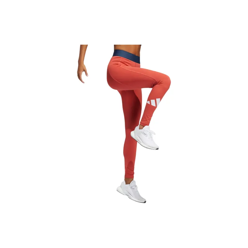 Adidas AEROREADY Techfit Life Mid-Rise Badge Of Leggings Women's Bright Pink Fluorescent-3
