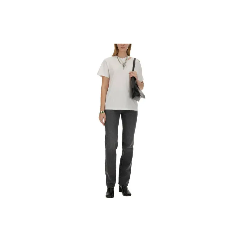 MM6 Maison Margiela Pin Detailed Ripped T Shirt-2