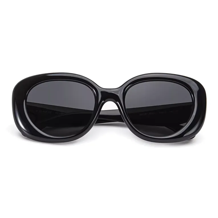 COACH Plate Frame Oval Sunglasses Unisex Black-1
