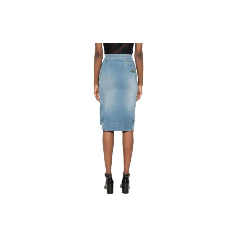 Vivienne Westwood Orb Logo Embroidered Asymmetric Skirt-2