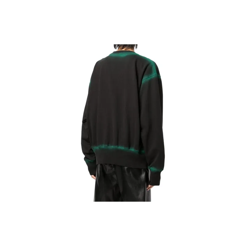 WE11DONE Washed Artwork Sweatshirt 'Black'-2