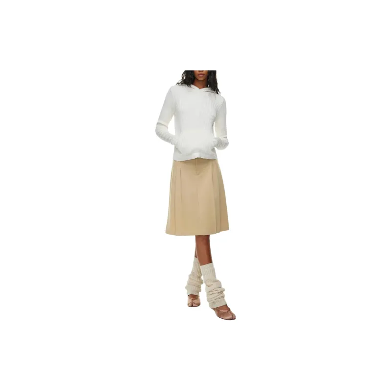 ARITZIA Sunday Best Rider Midi Skirt Casual Long Skirts Women's Wicker Tan-2