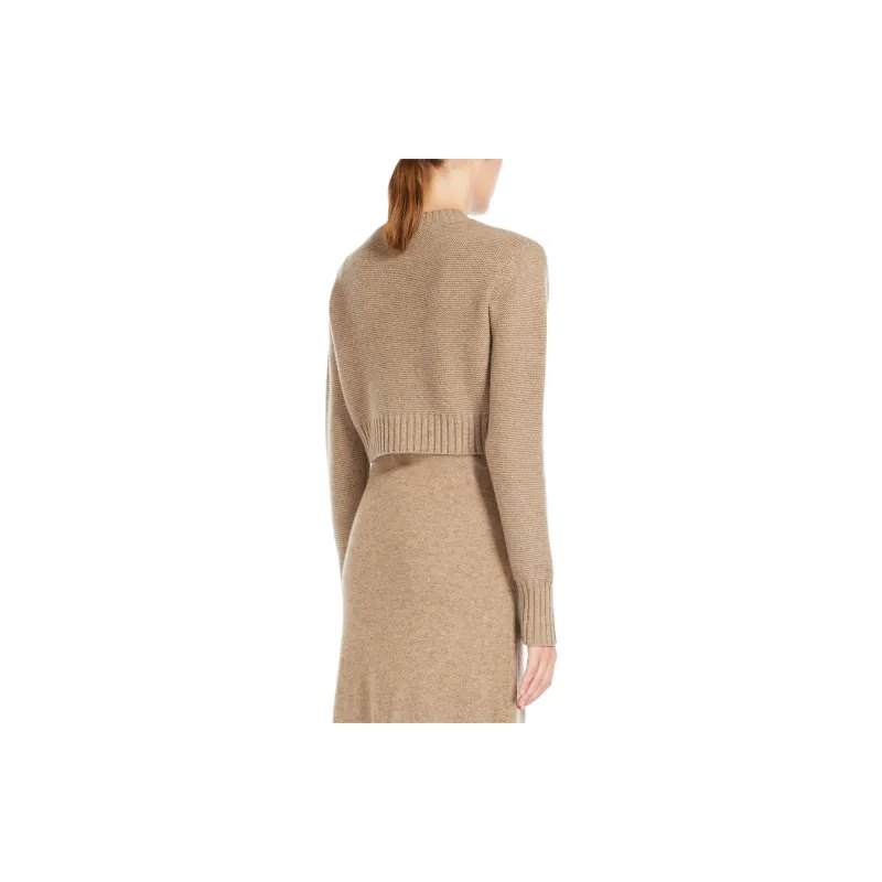 MaxMara Kaya Collection Cropped Cashmere Jumper Sweater Women's Sand-3
