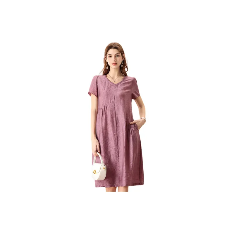 FENHONGMALI Short Sleeved Dresses Women's-1