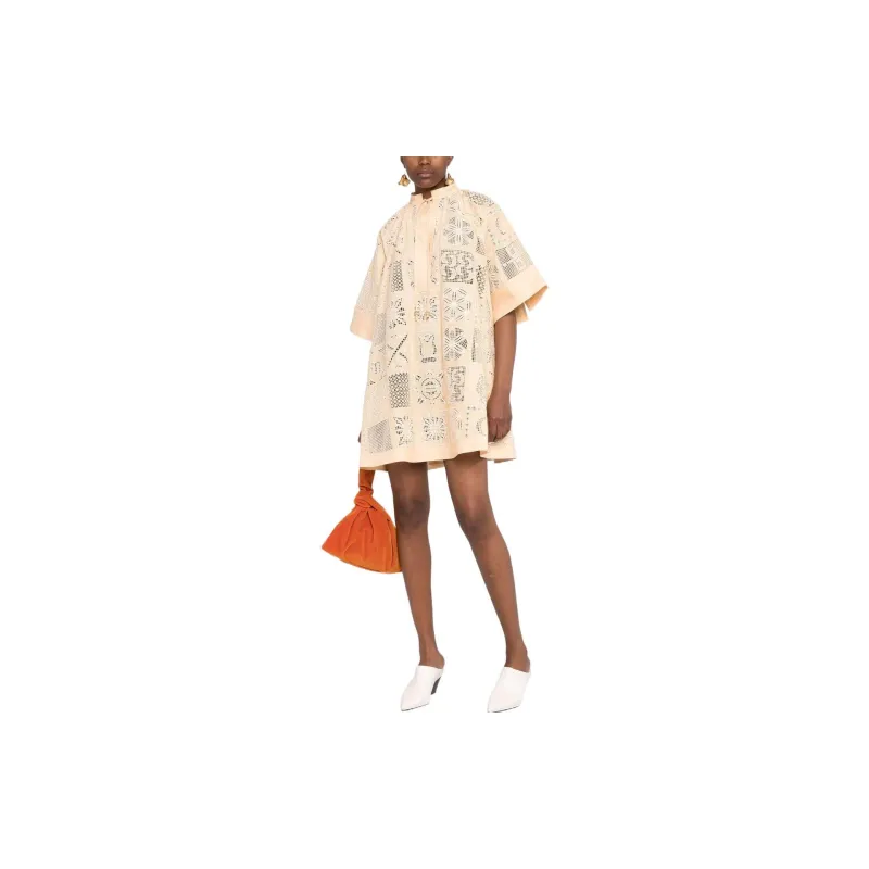 NANUSHKA Short Sleeved Dresses Women's Eggshell White-1