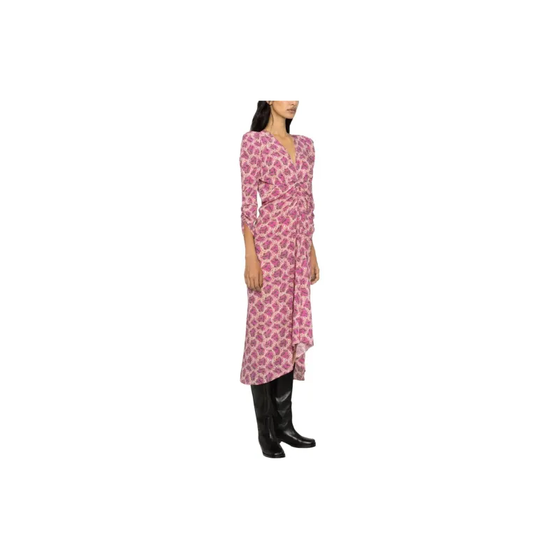 ISABEL MARANT Pattern Printed V Neck Dress-4