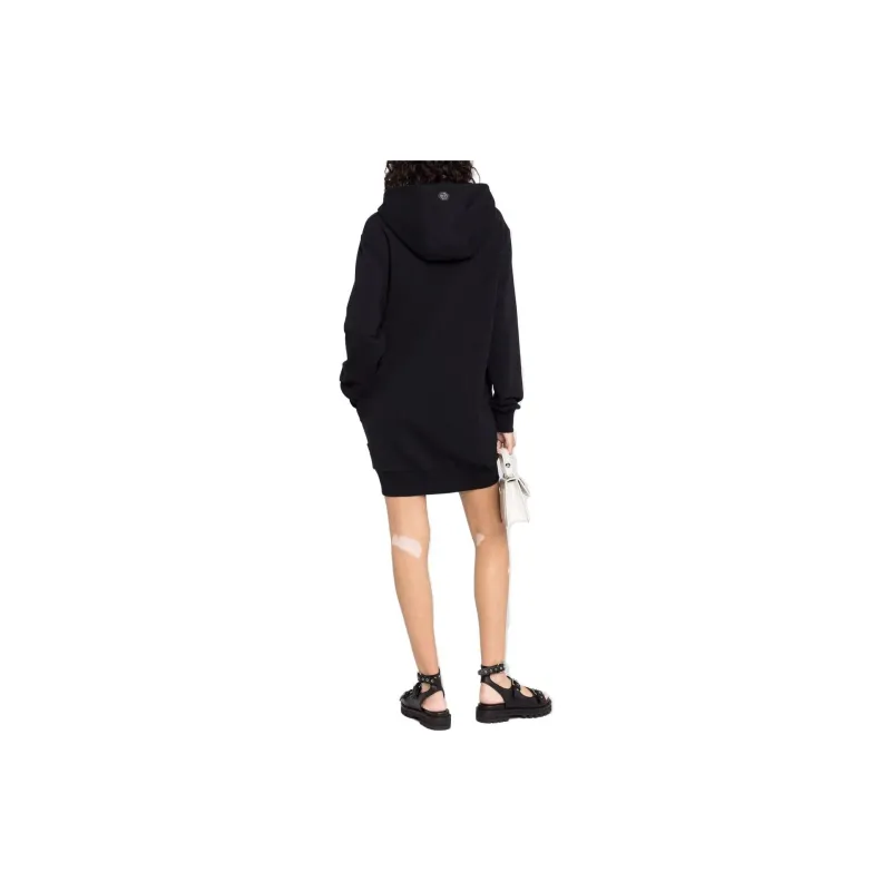 PHILIPP PLEIN Rhinestone Skull Hooded Dress-2