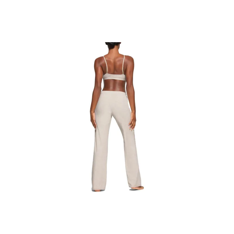 Skims Knitted Sweatpants Women's Light Brown/HEATHER OATMEAL-2