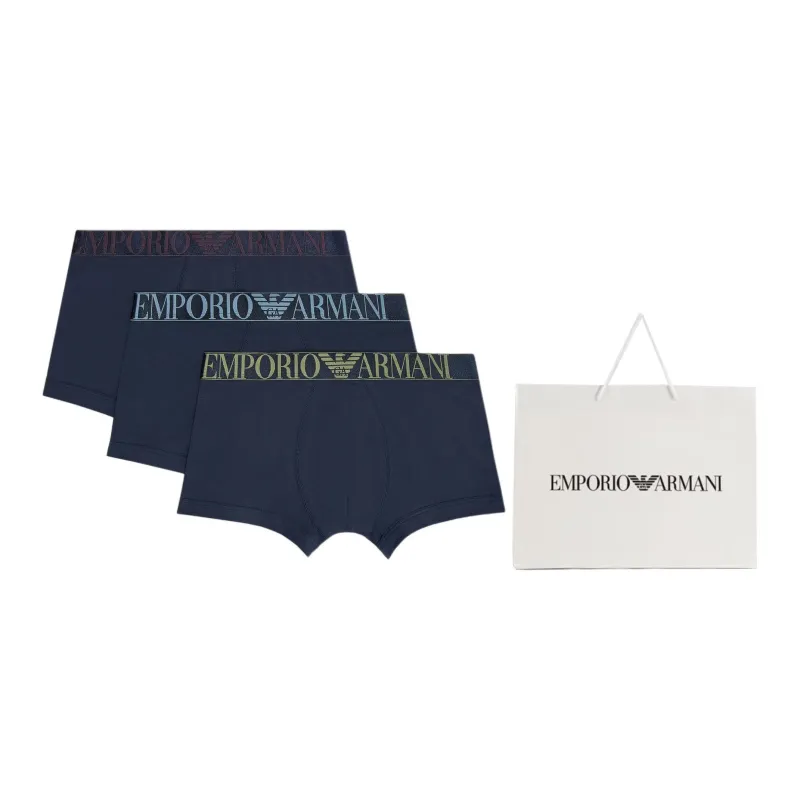 EMPORIO ARMANI Three pack Of Asv Shiny Logoband Organic cotton Boxer Briefs-2