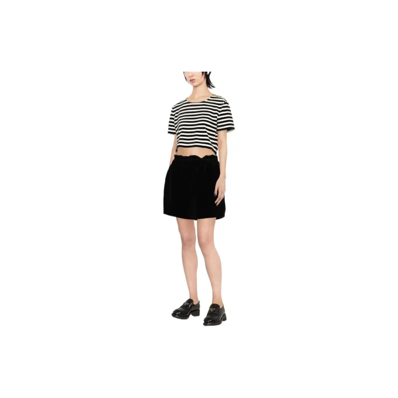 BALMAIN Crop Top Women's Black White-1