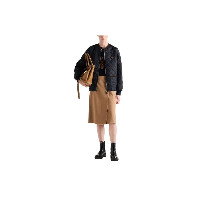 PRADA FW24 Casual Long Skirts Women's Camel-1