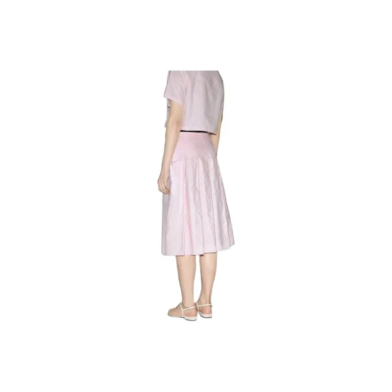 GUCCI FW24 Casual Long Skirt Women's Light Pink-3