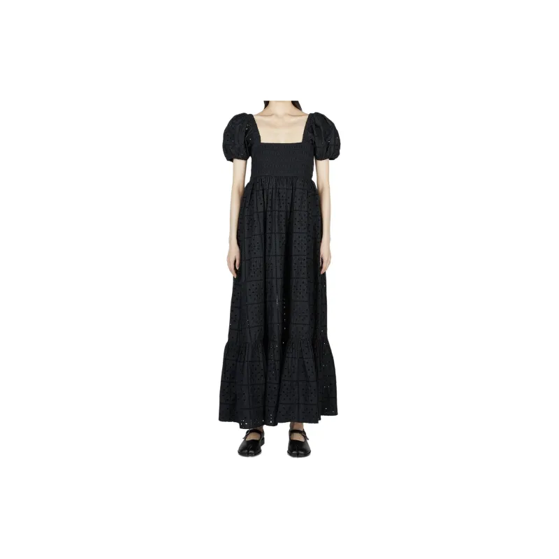 GANNI Broderie Anglaise Puff-Sleeved Maxi Dress-3