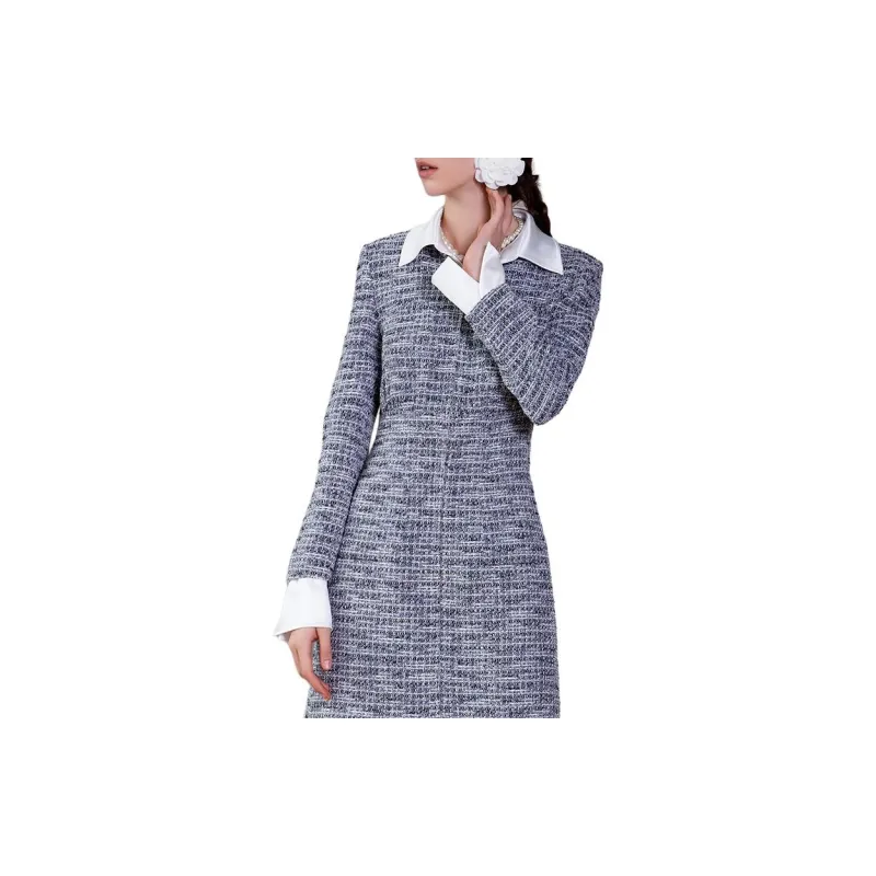 BESIONIA SS23 Long Sleeved Dresses Women's Blue White Multicolor-3