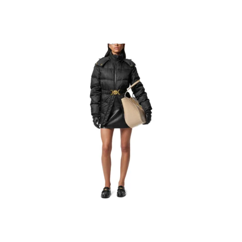 VERSACE Barocco print Belted Puffer Jacket-1