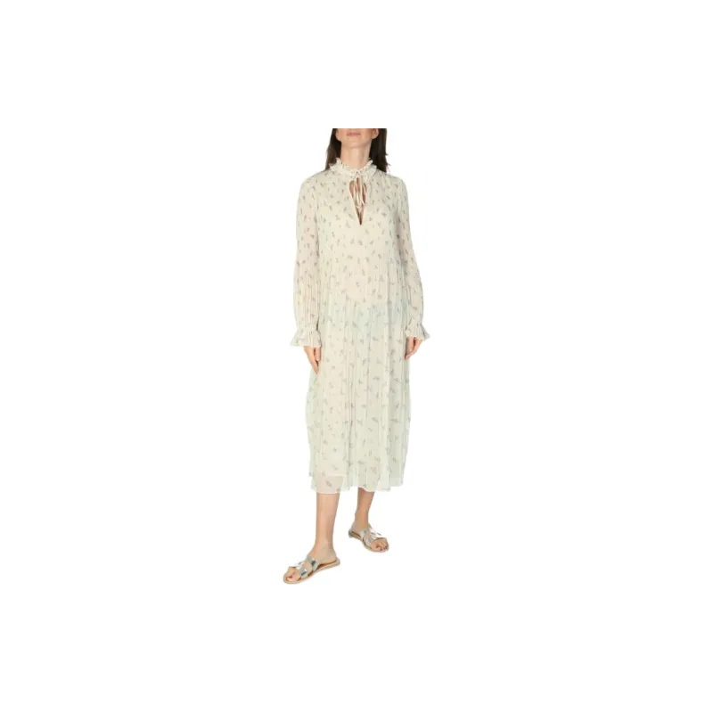 GANNI Long-Sleeved Dresses Women's White-1