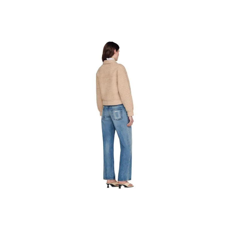 Sandro Crop Tops Women's Beige Yellow-1