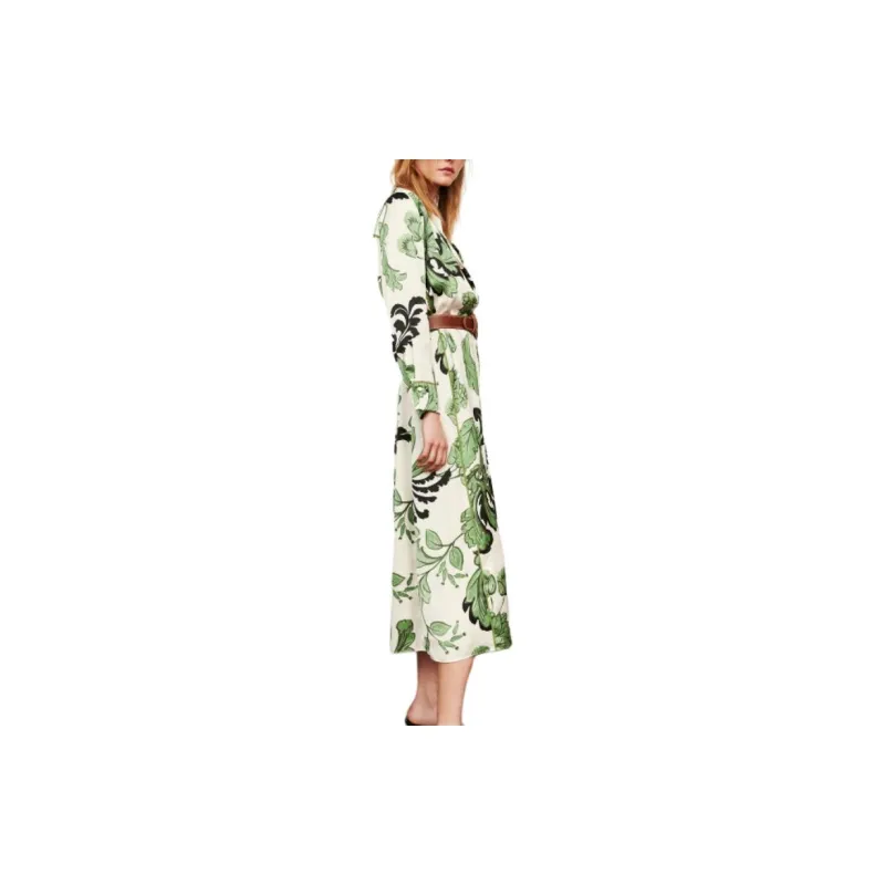 ZARA Long-Sleeved Dresses Women's Green-1