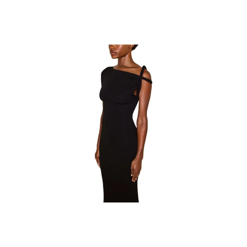Khy DROP 004 Sueded Stretch Twist Maxi Dress Short Sleeved Dress Women's Black-4