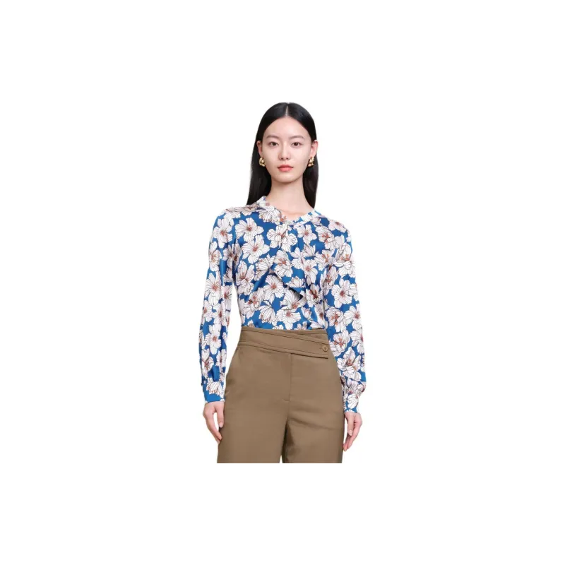 JZ. ANNAKRO Shirt Women's Flower Lake Blue-1