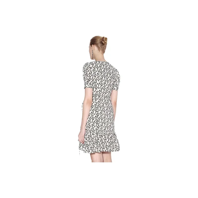 Bebe Short Sleeved Dresses Women's White Black-1