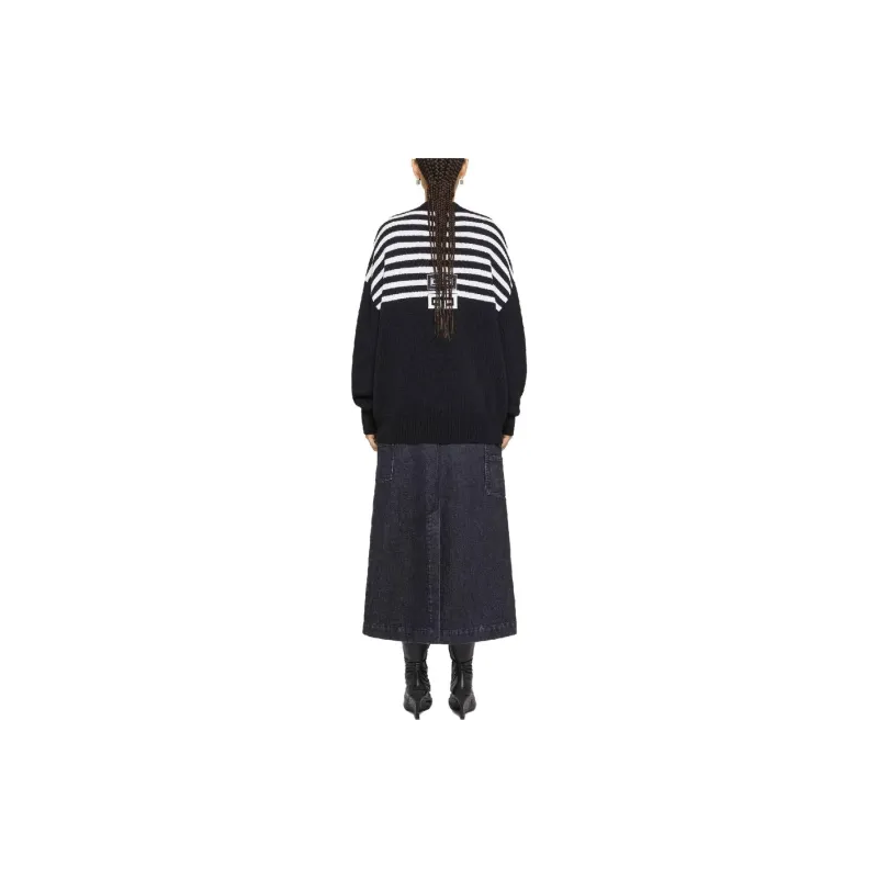 Givenchy 4G Patch Striped Knit Cardigan-2