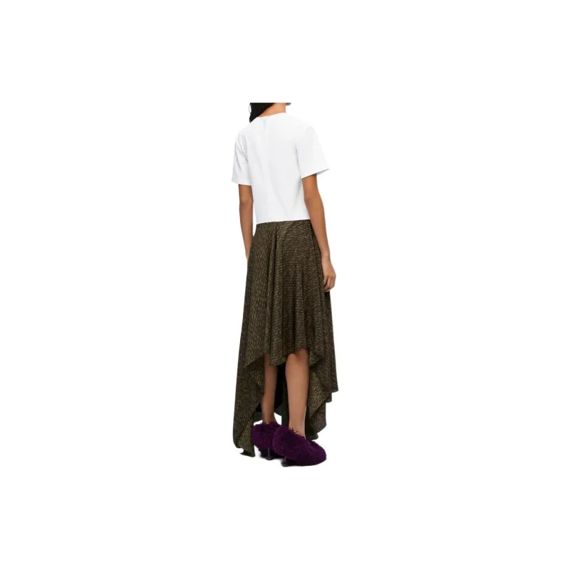 LOEWE Short-Sleeved Dresses Women's Bronzed Green-3